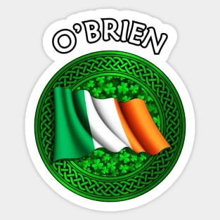 Irish Flag Shamrock Celtic Knot - O'Brien Sticker